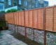 Panel fence on wall